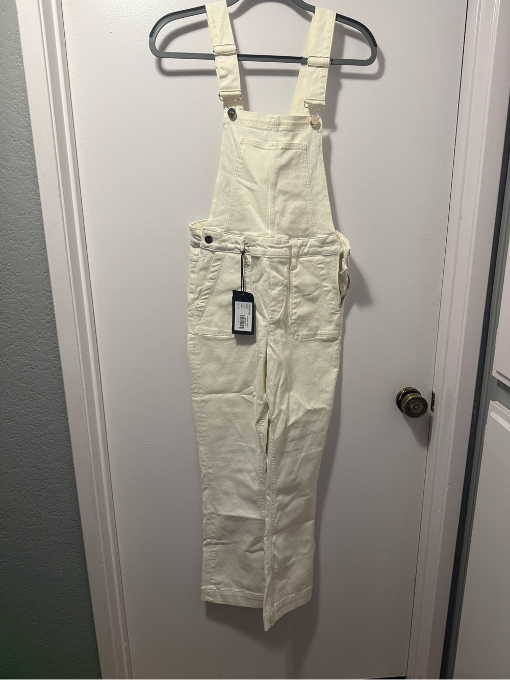 Paige Women’s Claudine white Denim Overalls